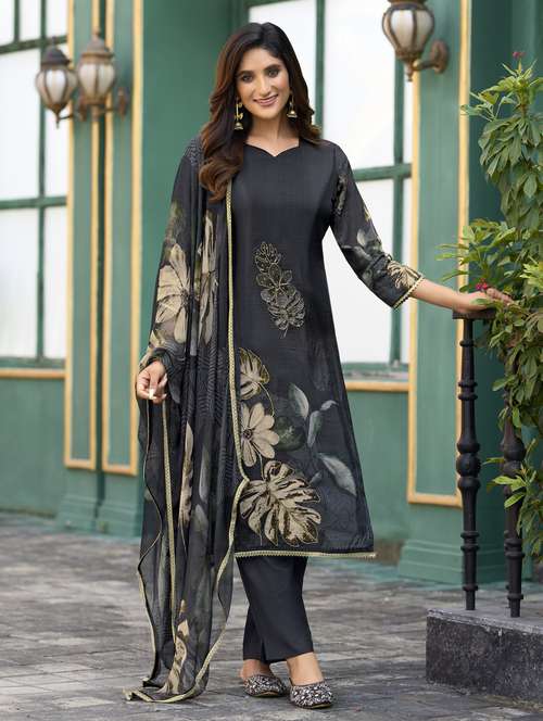 women floral printed three quarter sleeve kurta pant with dupatta set - 22143784 - Standard Image - 0