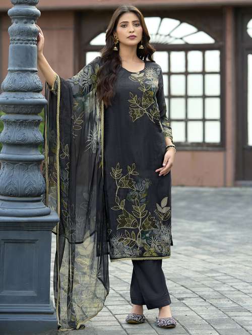 women floral printed three quarter sleeve kurta pant with dupatta set - 22143785 -  Standard Image - 0