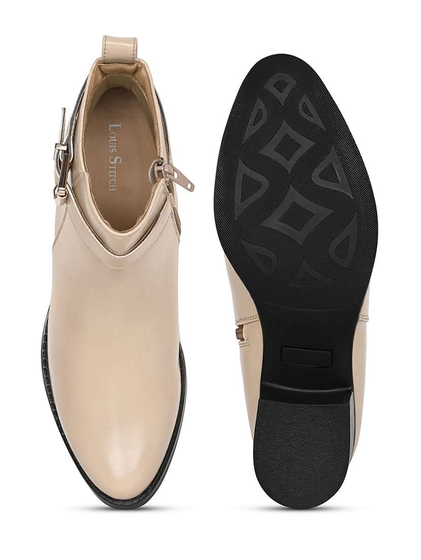 women solid slip on ankle s boot - 22143790 - Standard Image - 5