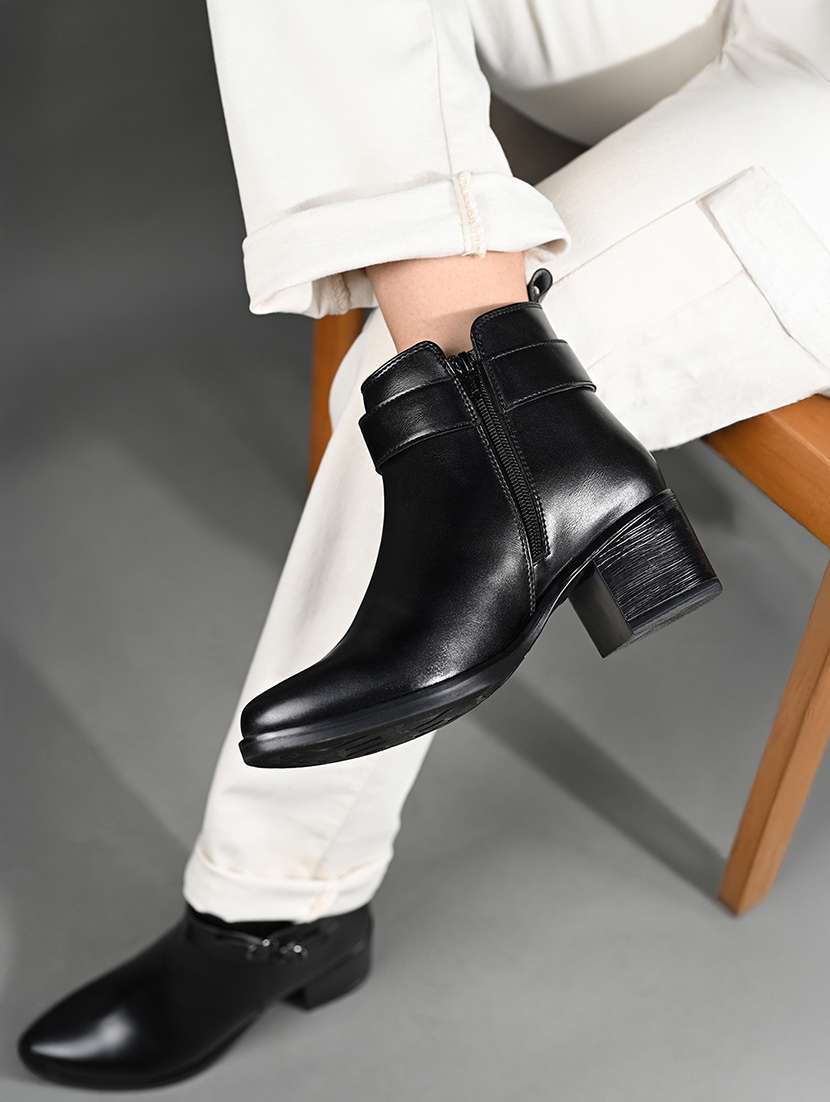 women solid slip on ankle s boot - 22143791 -  Zoom Image - 0