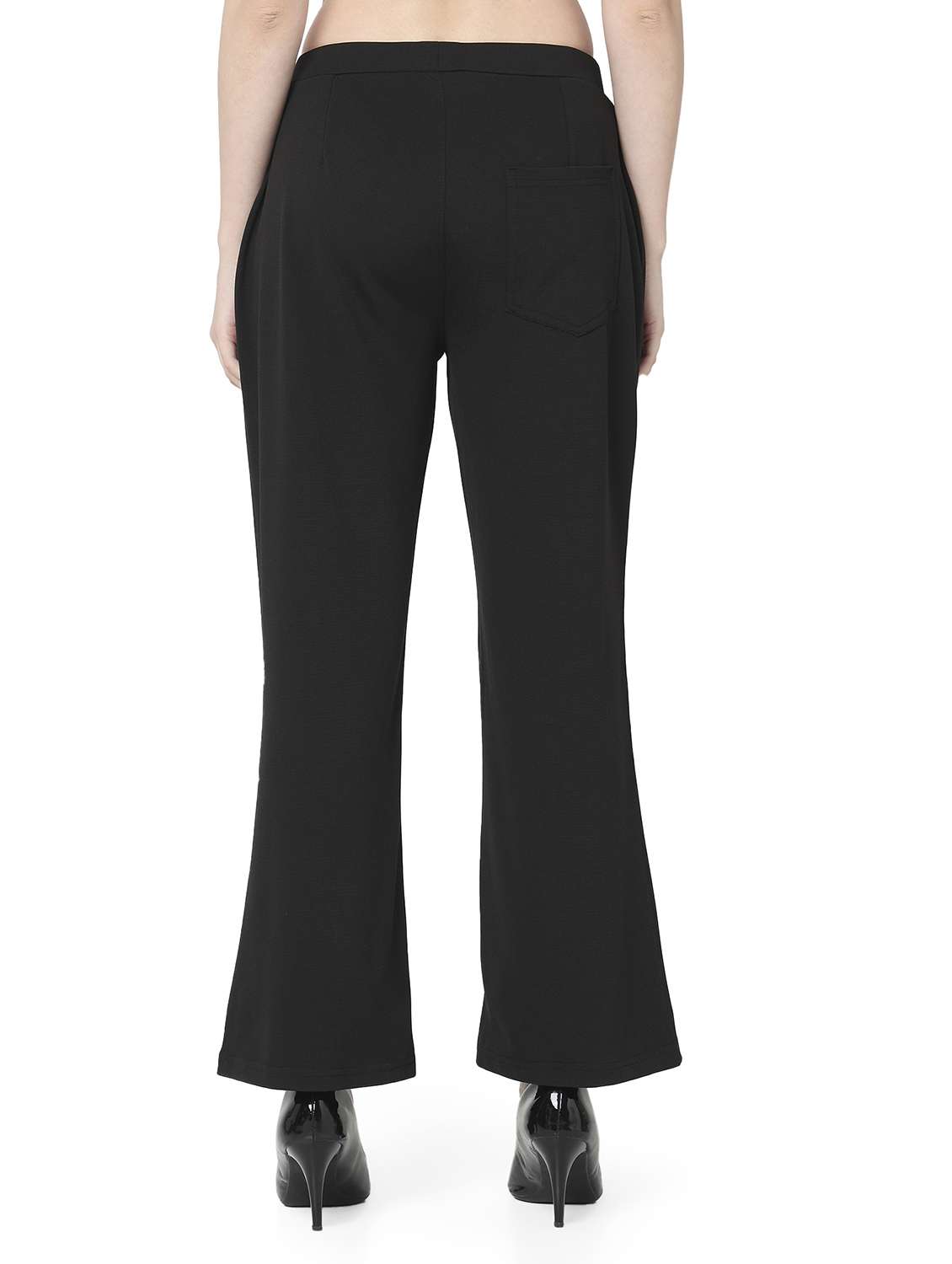 women solid mid rise bootcut trouser - 22143792 -  Standard Image - 3