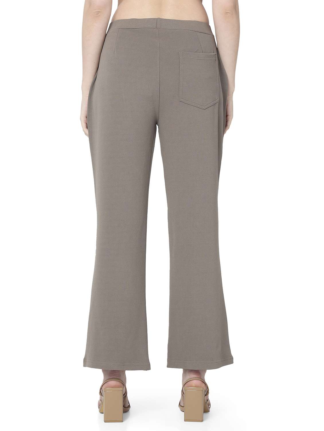 women solid mid rise bootcut trouser - 22143797 -  Standard Image - 3
