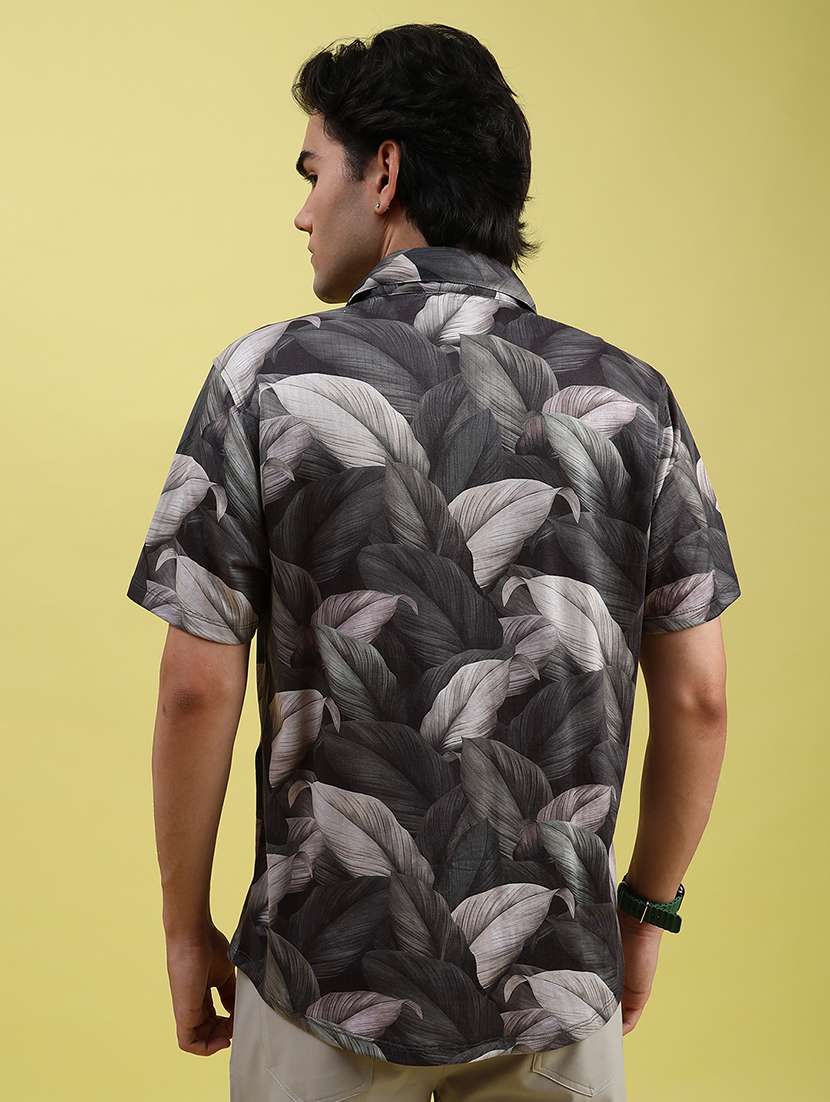 men printed short sleeve regular fit casual shirt - 22143804 -  Standard Image - 3