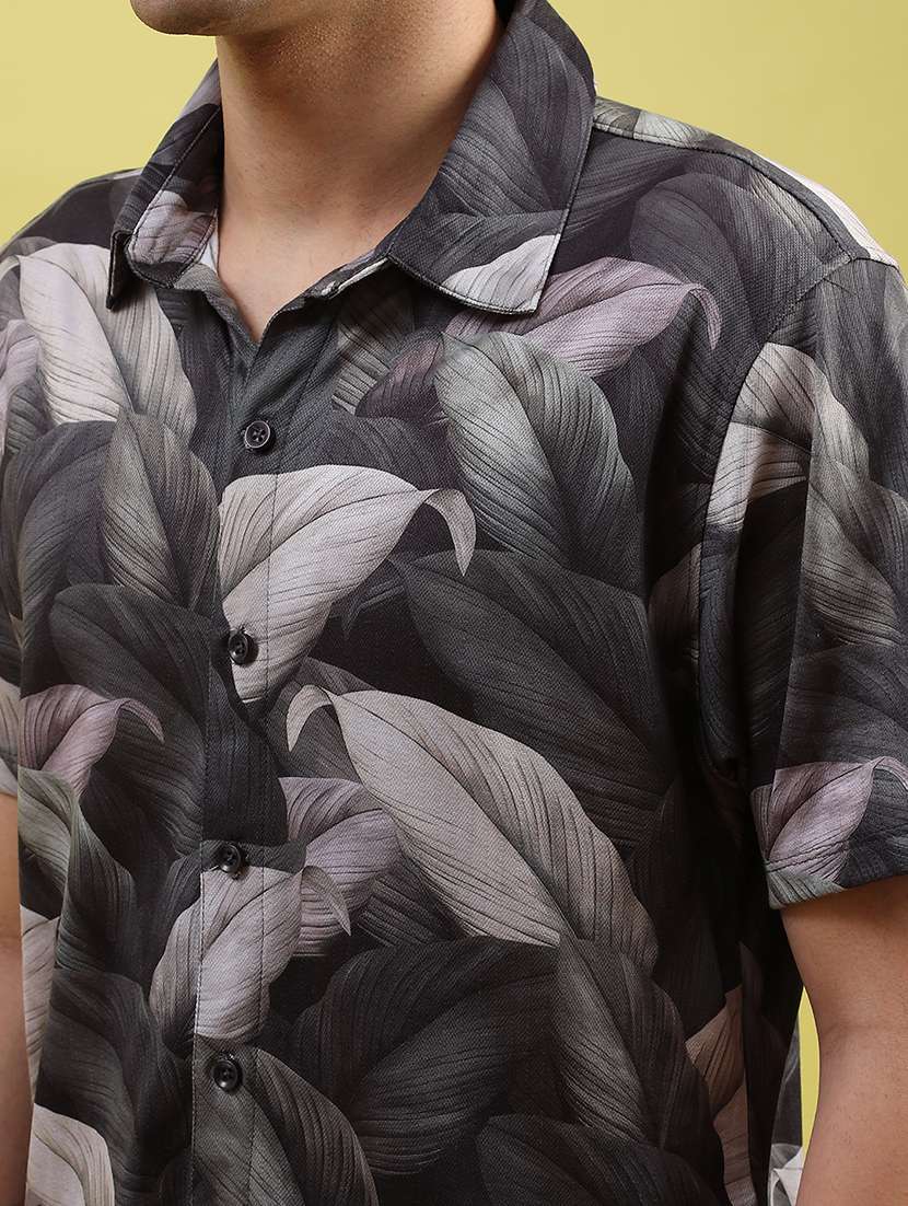 men printed short sleeve regular fit casual shirt - 22143804 -  Standard Image - 5