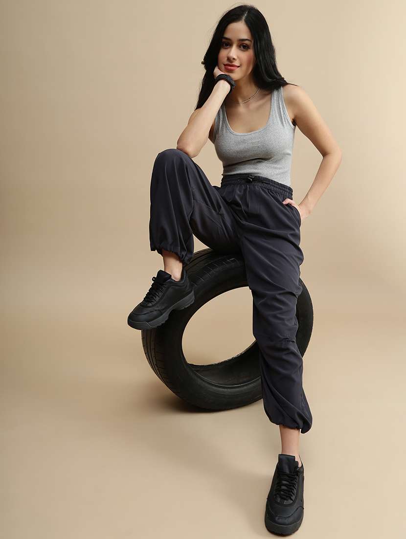 women solid mid rise relaxed fit jogger - 22143810 -  Standard Image - 3