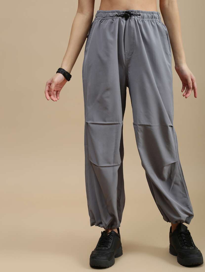 women solid mid rise parachute pant  - 22143811 -  Zoom Image - 0