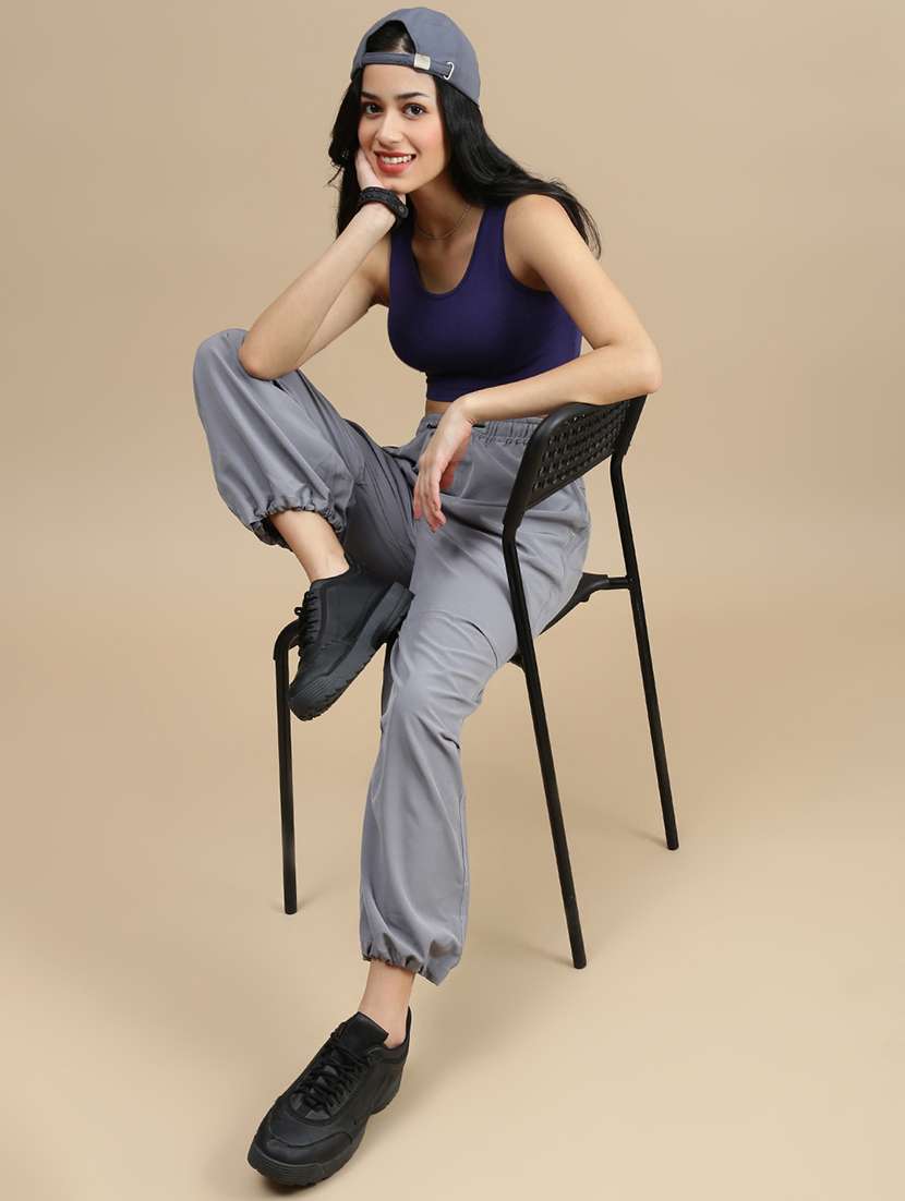 women solid mid rise parachute pant  - 22143811 -  Standard Image - 3