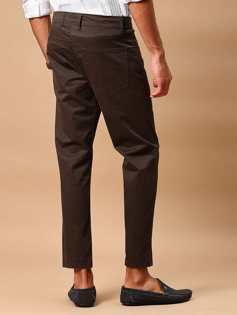 men solid mid rise chinos casual trouser - 22143824 -  Standard Image - 3