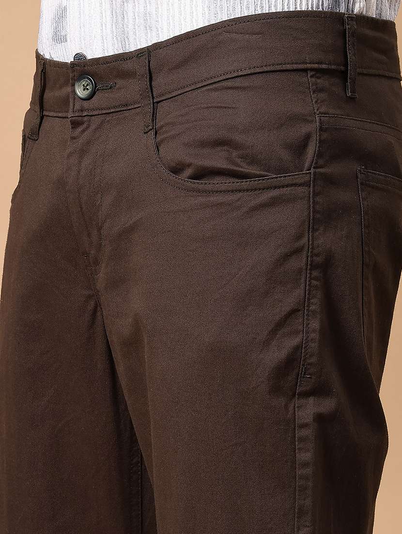 men solid mid rise chinos casual trouser - 22143824 -  Standard Image - 5