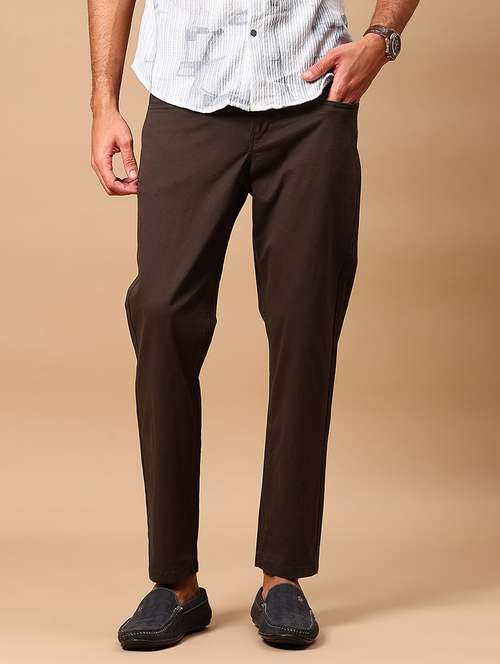 men solid mid rise chinos casual trouser - 22143826 -  Standard Image - 0