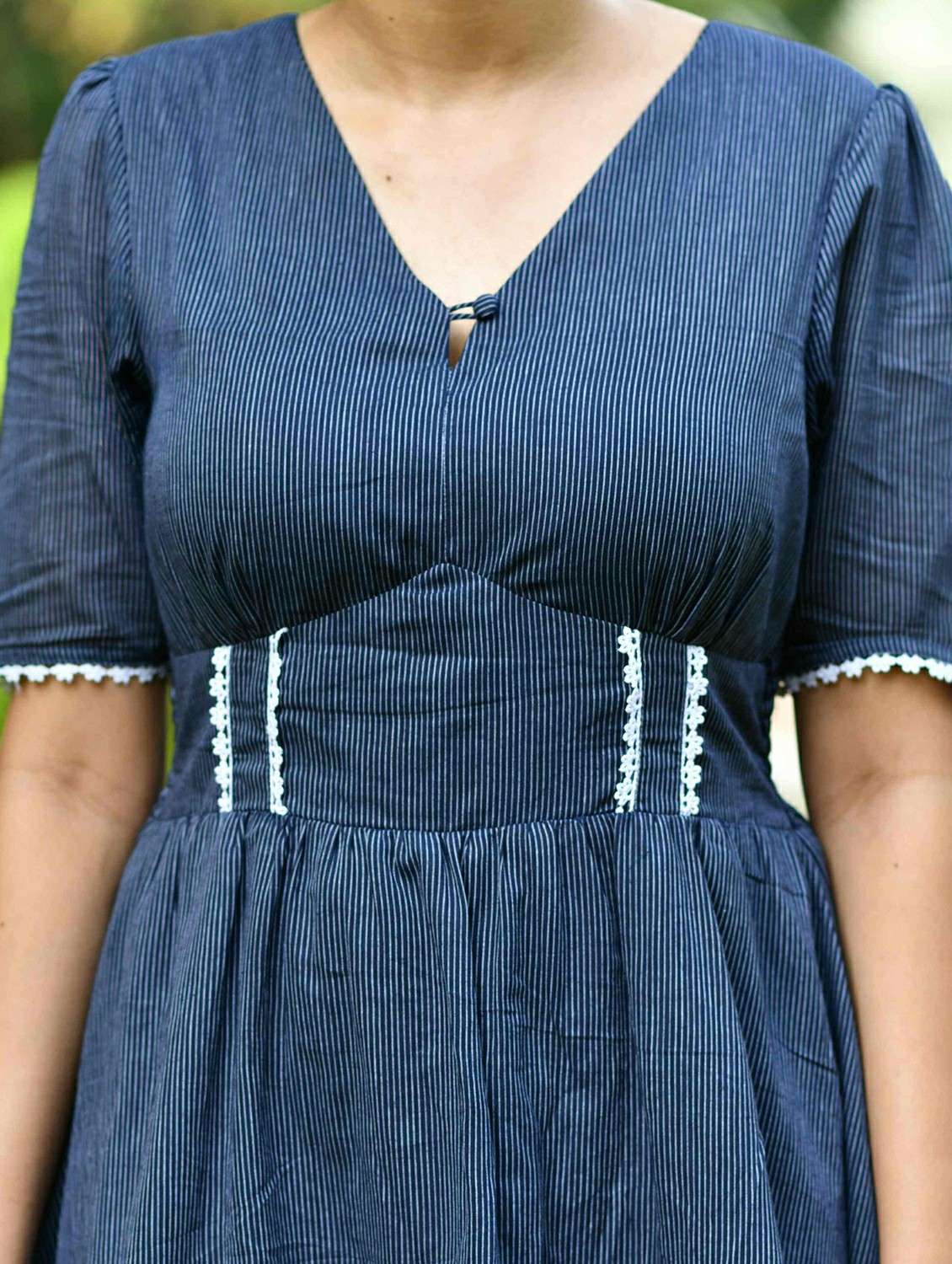 women solid short sleeve a-line dress - 22143940 -  Standard Image - 3