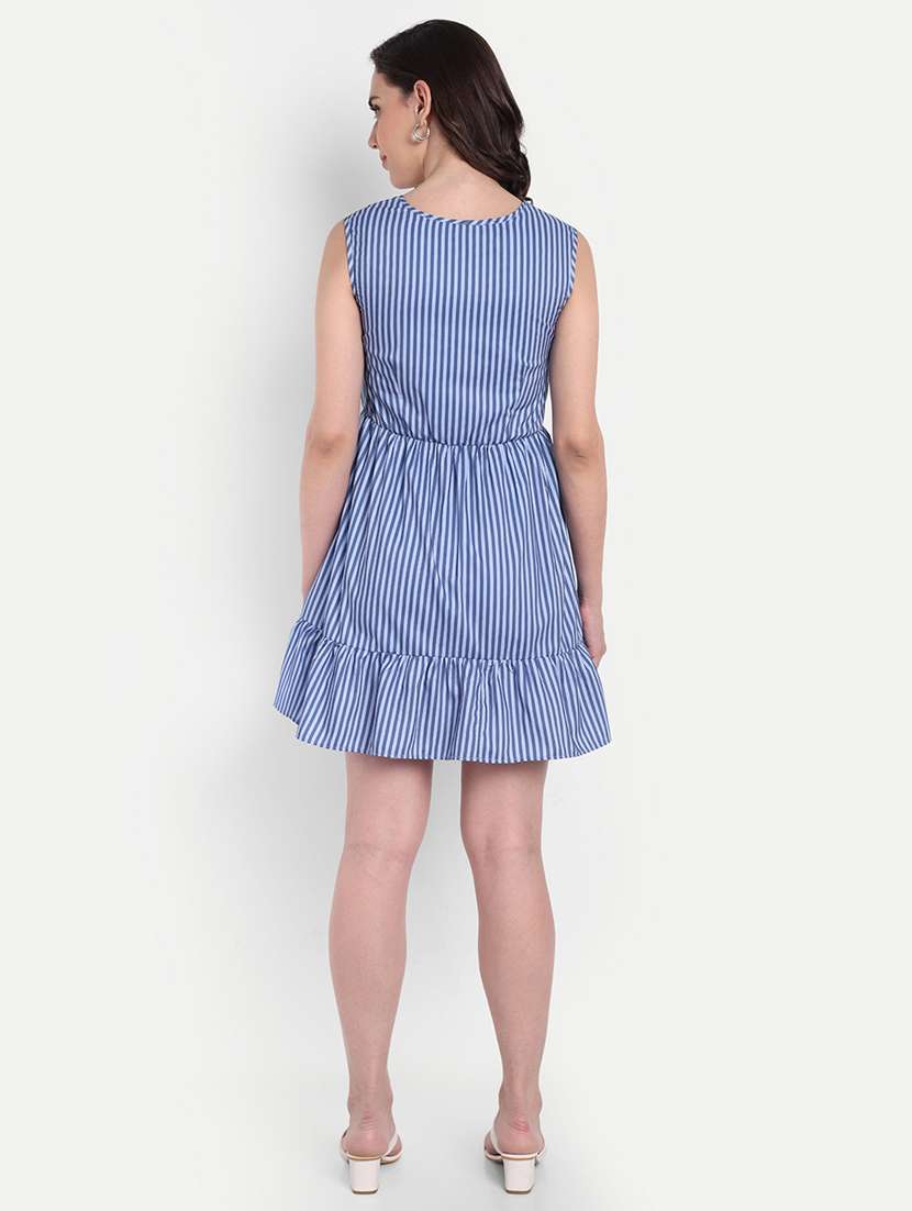 women striped sleeveless tiered dress - 22143943 -  Standard Image - 3