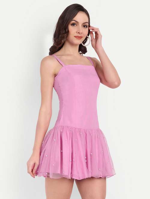 women embellished shoulder strap tiered dress - 22143953 -  Standard Image - 0