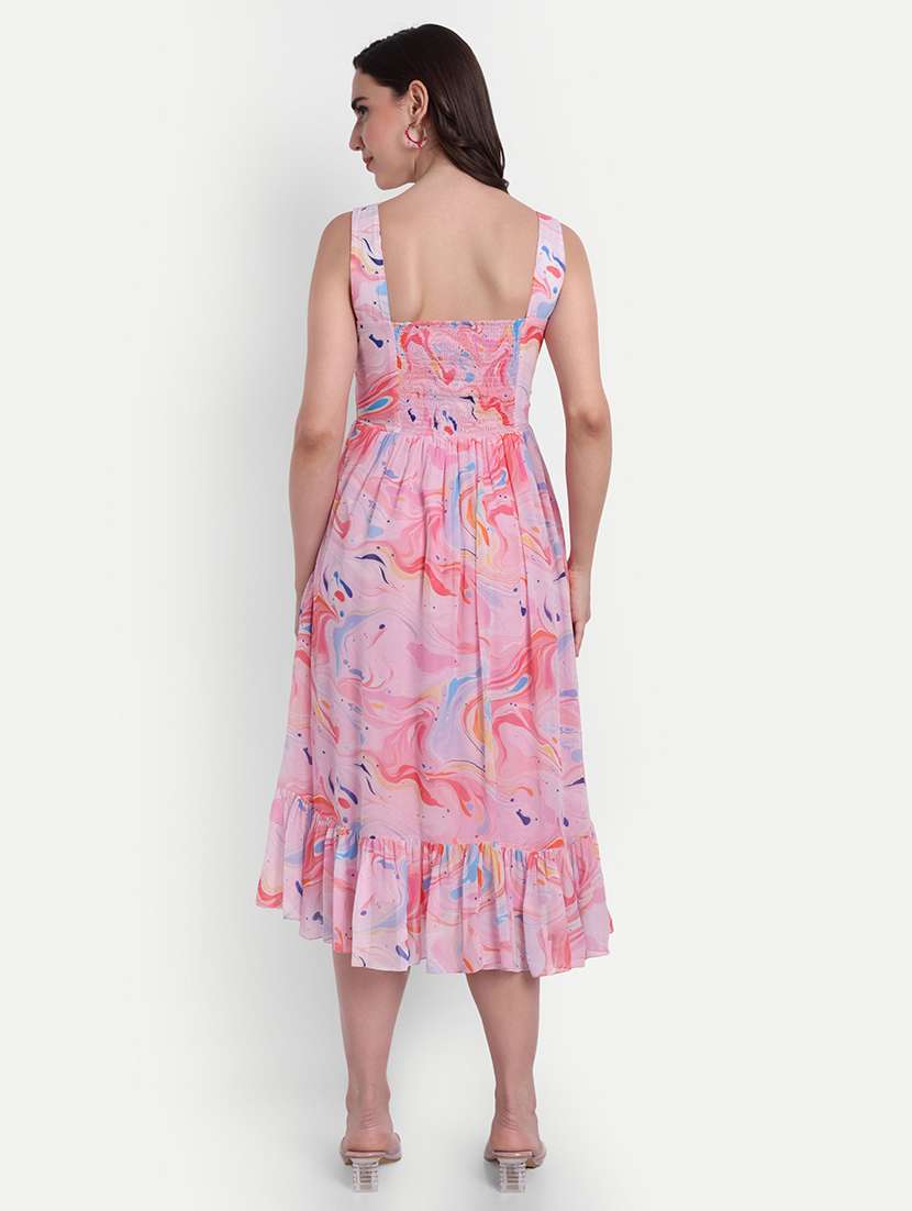 women printed sleeveless tiered dress - 22143962 -  Standard Image - 3