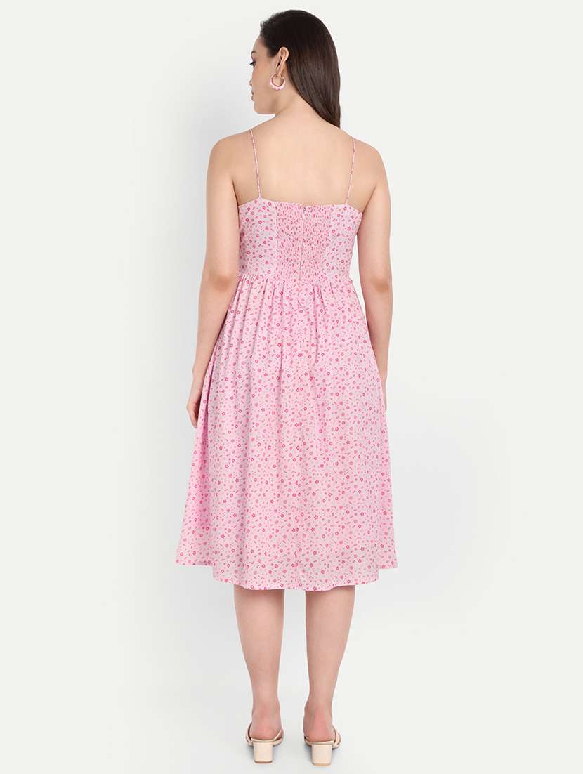 women printed shoulder strap a-line dress - 22143967 -  Standard Image - 3