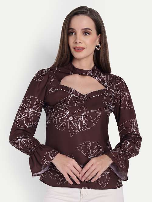 women printed bell sleeve regular top - 22143981 - Standard Image - 0