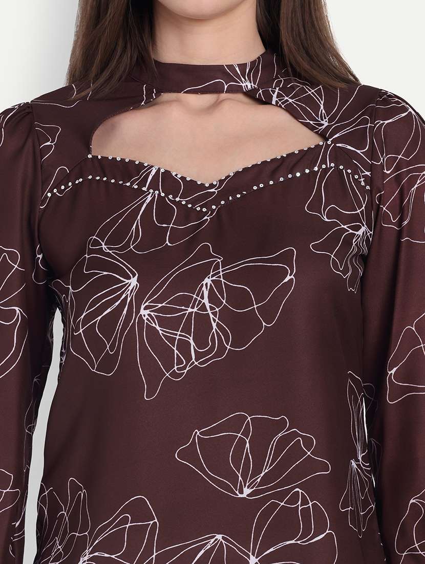 women printed bell sleeve regular top - 22143981 - Standard Image - 5