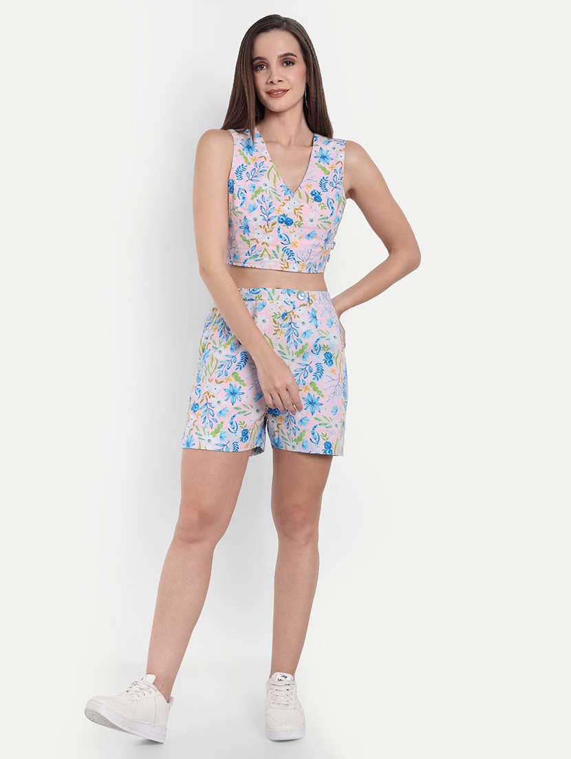 women printed sleeveless crop top - 22143983 - Standard Image - 3