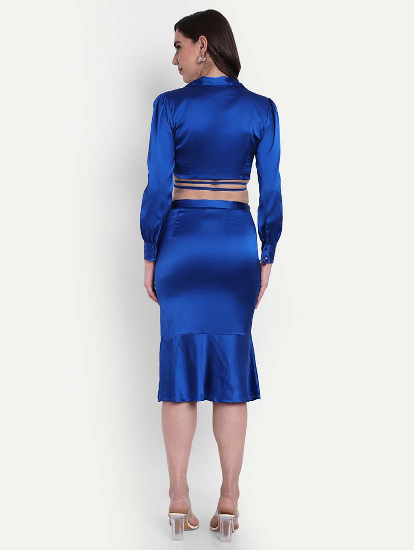 women solid puff sleeve crop wrap top - 22143985 - Standard Image - 3