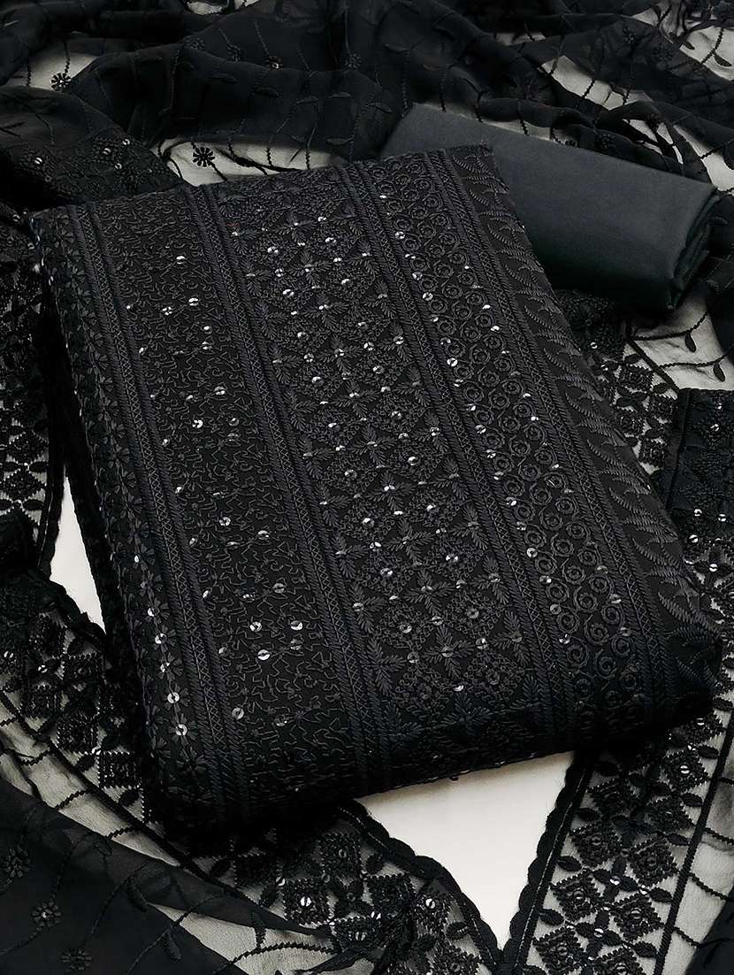 women solid with work embroidered unstitched suit set - 22144008 -  Zoom Image - 0