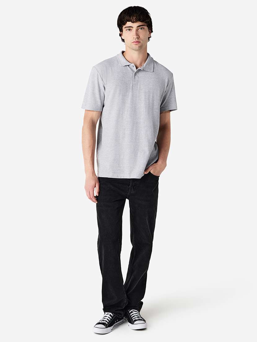 men solid short sleeve polo t-shirt - 22144045 -  Standard Image - 3