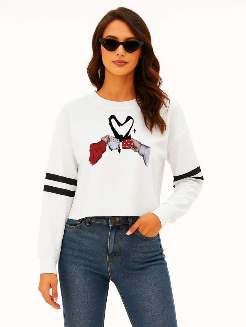 women front print round neck t-shirt - 22144050 - Zoom Image - 0