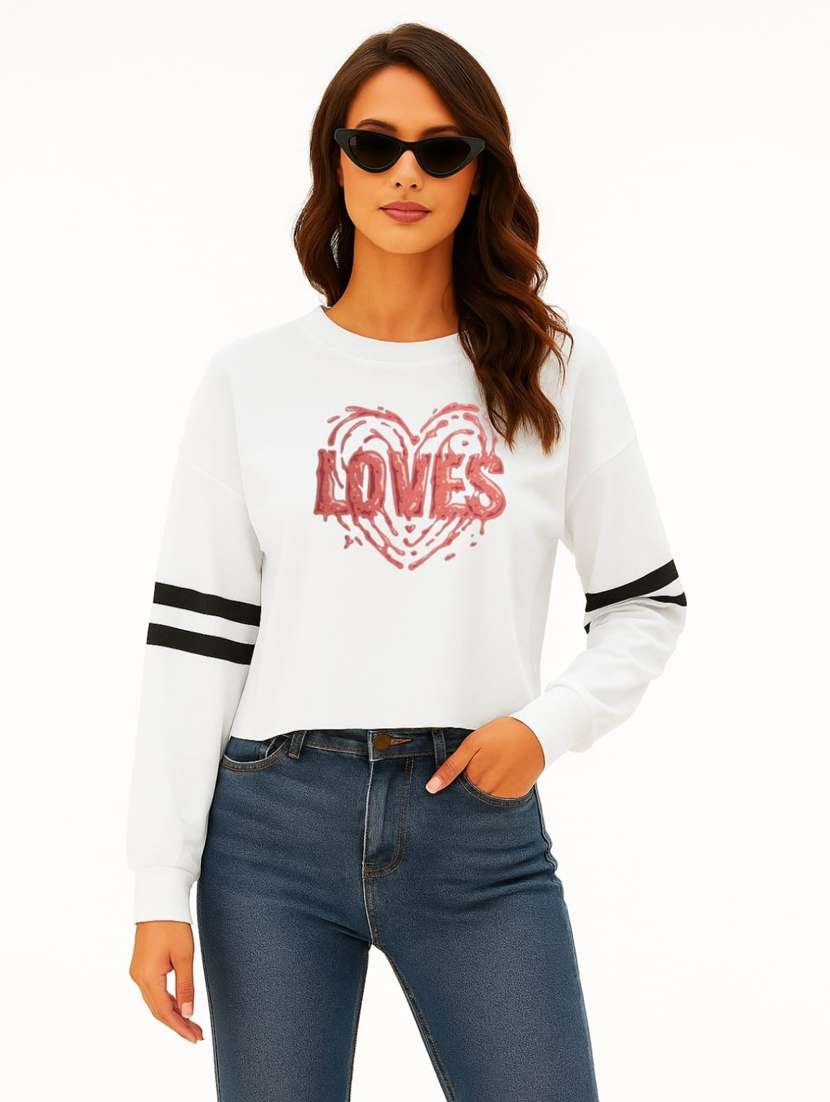 women front print round neck t-shirt - 22144054 - Zoom Image - 0