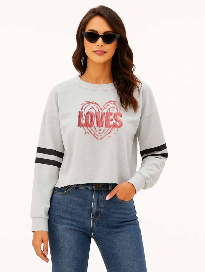 women front print round neck t-shirt - 22144055 - Zoom Image - 0