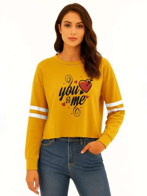 women front print round neck t-shirt - 22144057 - Standard Image - 0