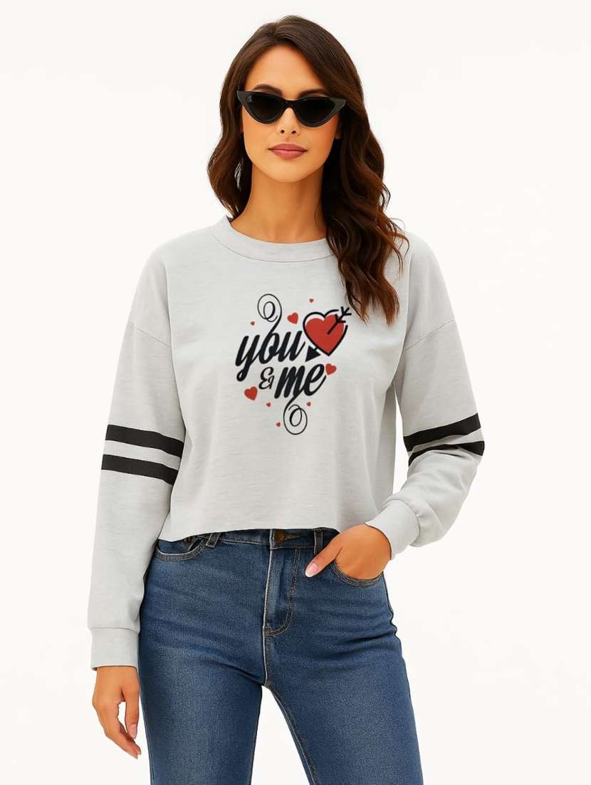 women front print round neck t-shirt