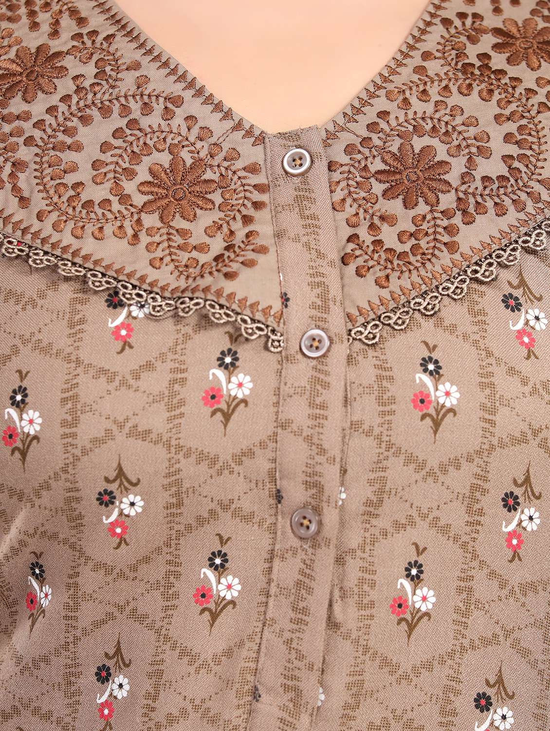 women printed short sleeve nighty - 22144612 -  Standard Image - 5