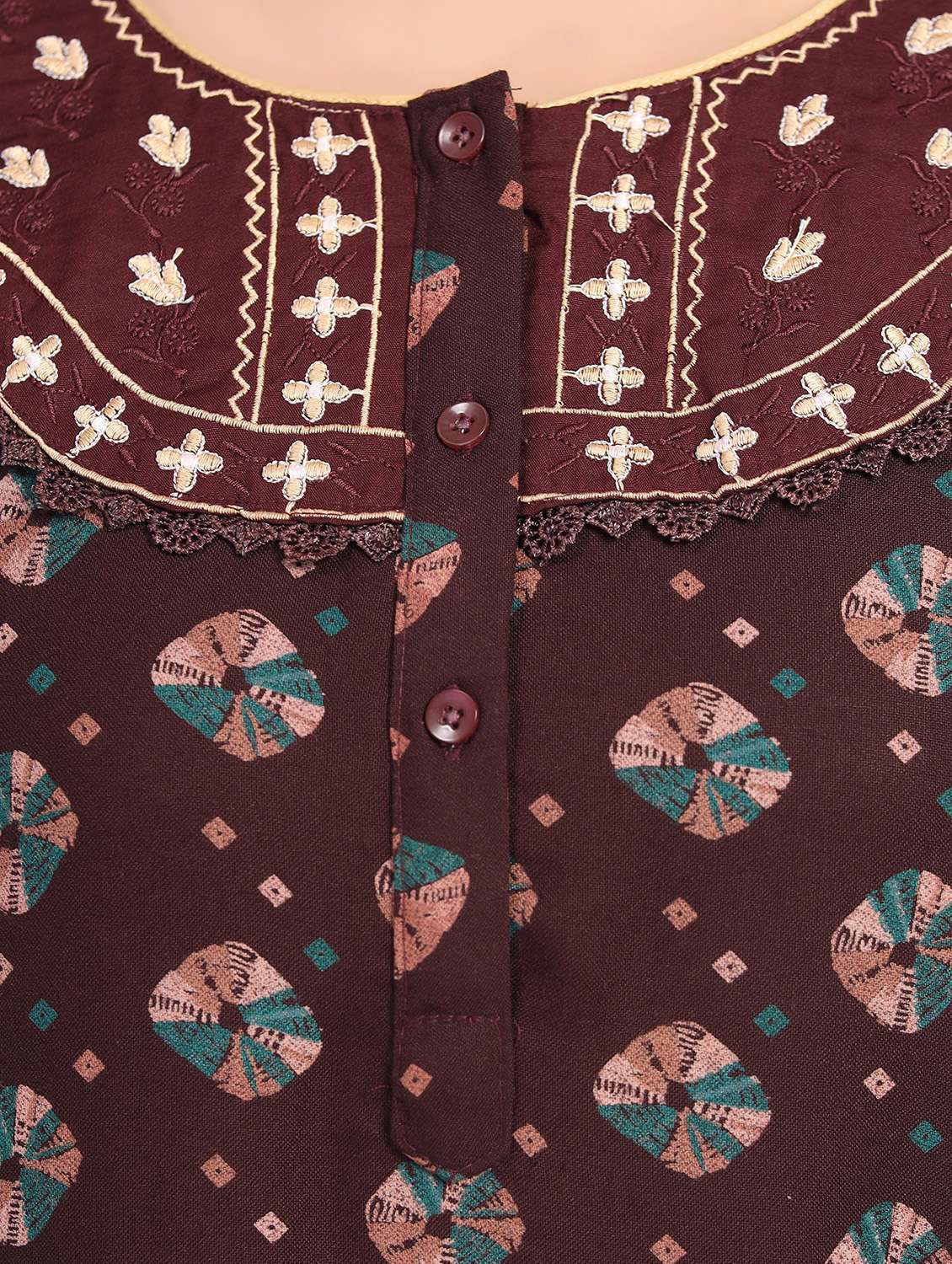 women printed short sleeve nighty - 22144615 -  Standard Image - 5