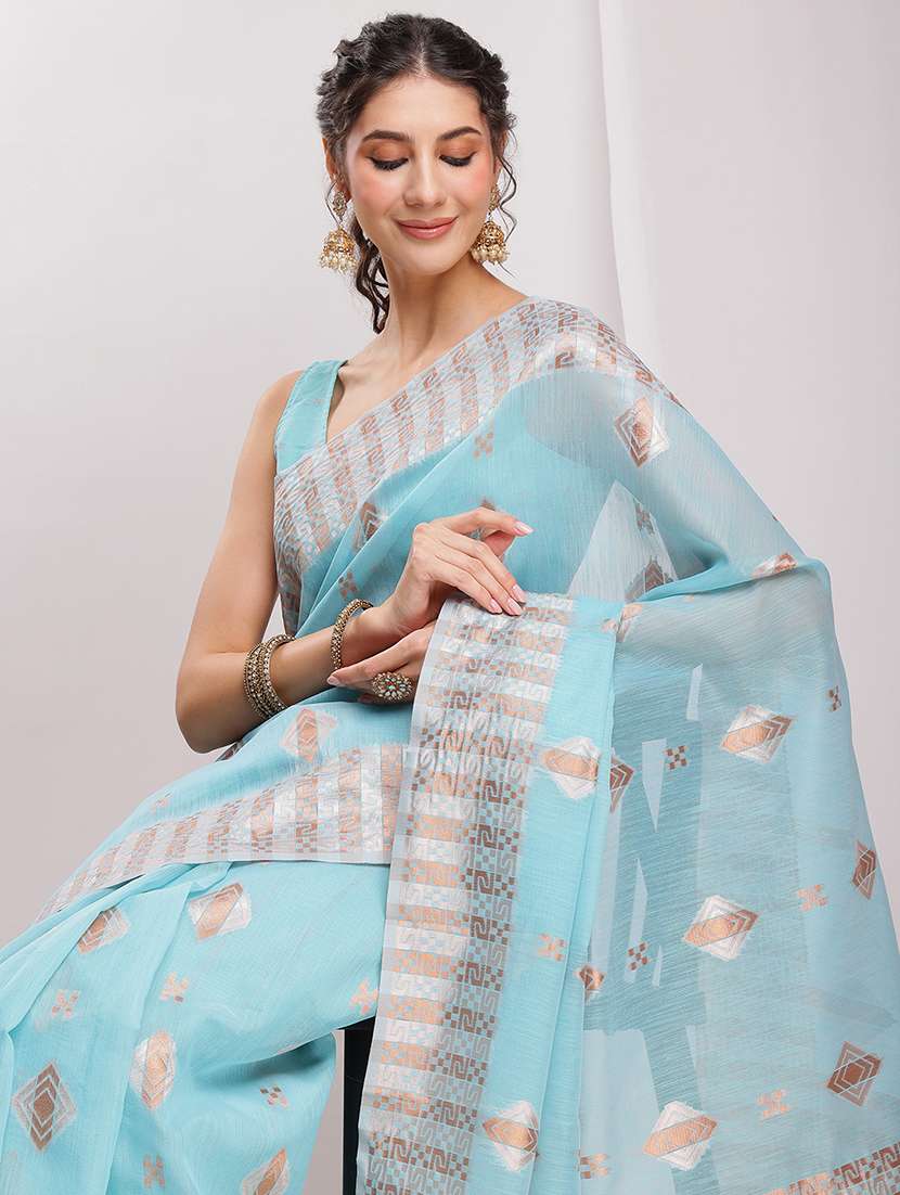 women self design bordered saree with blouse - 22144618 -  Standard Image - 5