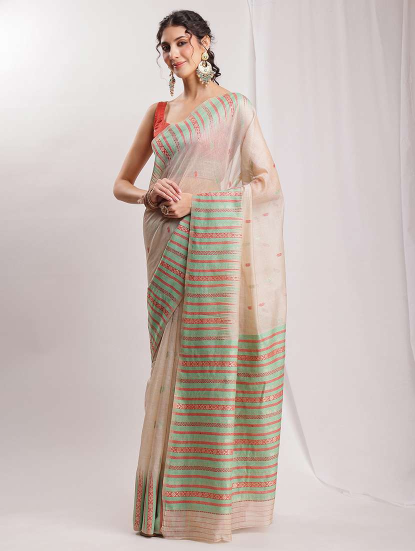 women self design bordered saree with blouse - 22144624 - Standard Image - 3