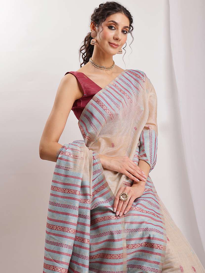 women self design bordered saree with blouse - 22144627 - Standard Image - 5