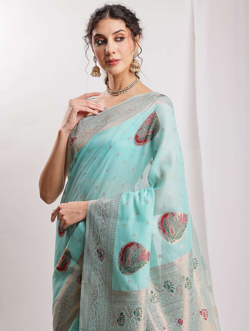 women self design banarasi saree with blouse - 22144629 -  Standard Image - 5