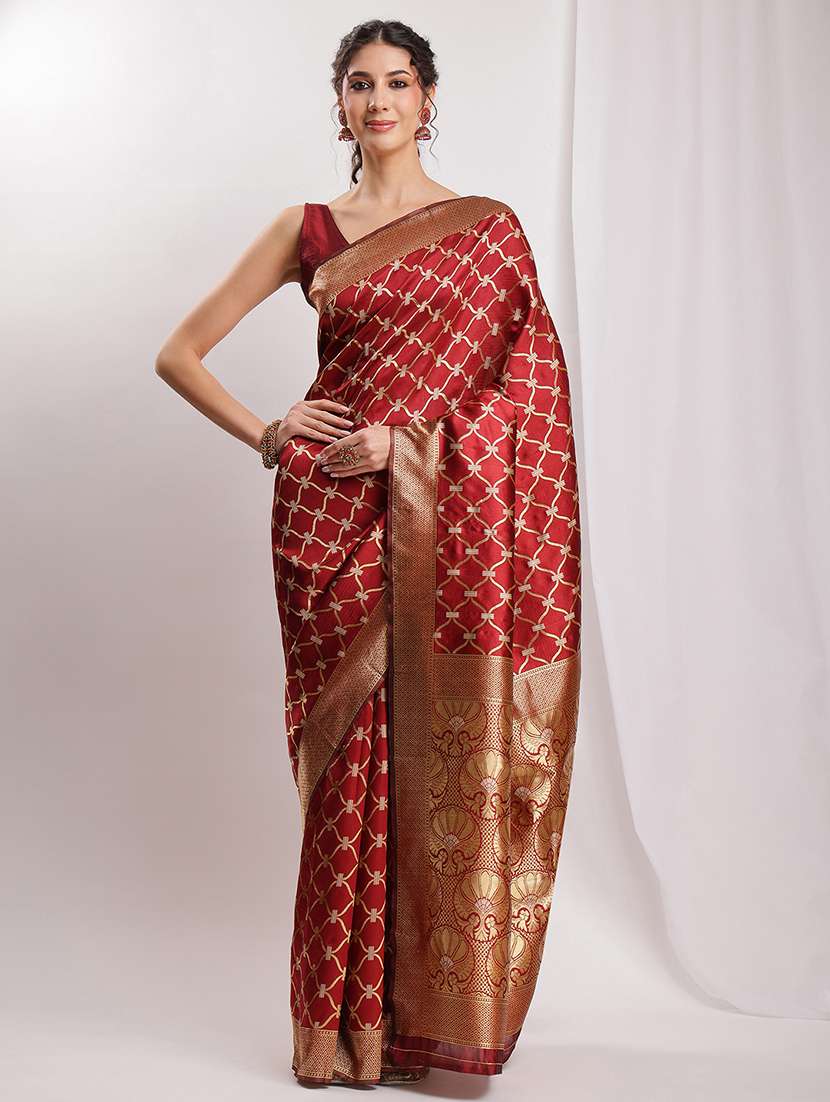 women self design banarasi saree with blouse - 22144632 - Zoom Image - 0