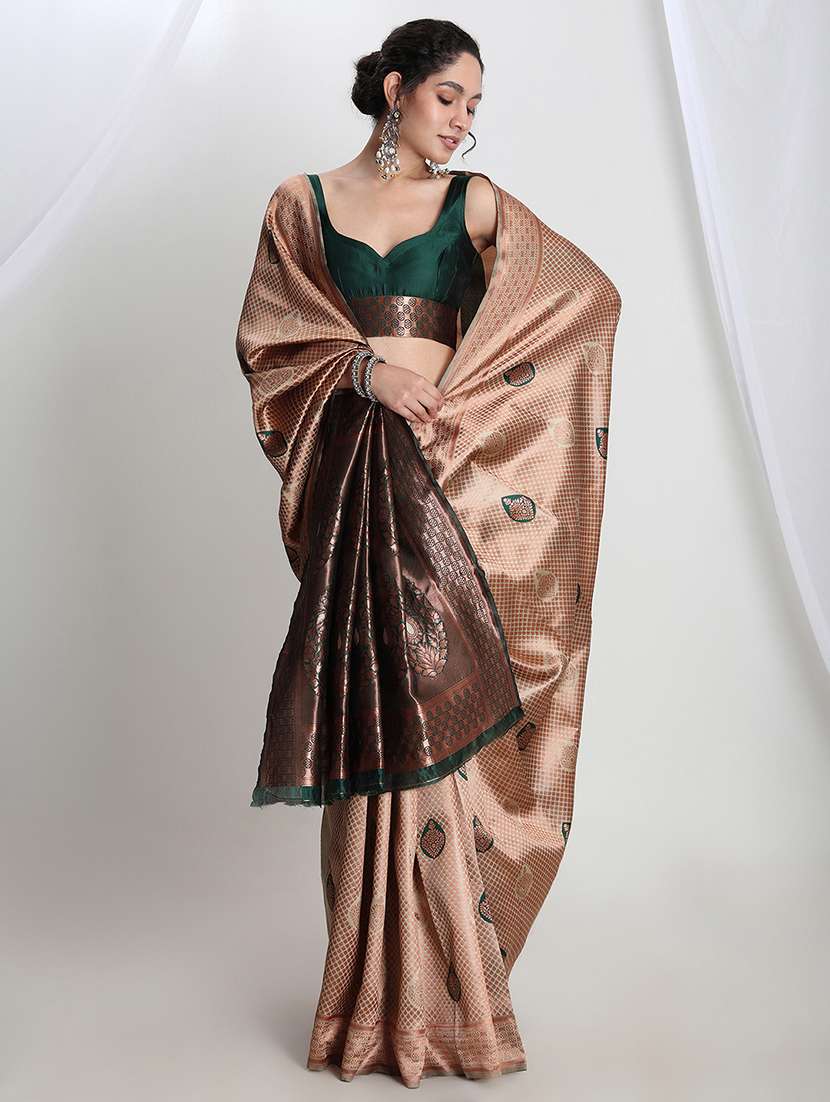 women self design banarasi saree with blouse - 22144635 -  Standard Image - 3