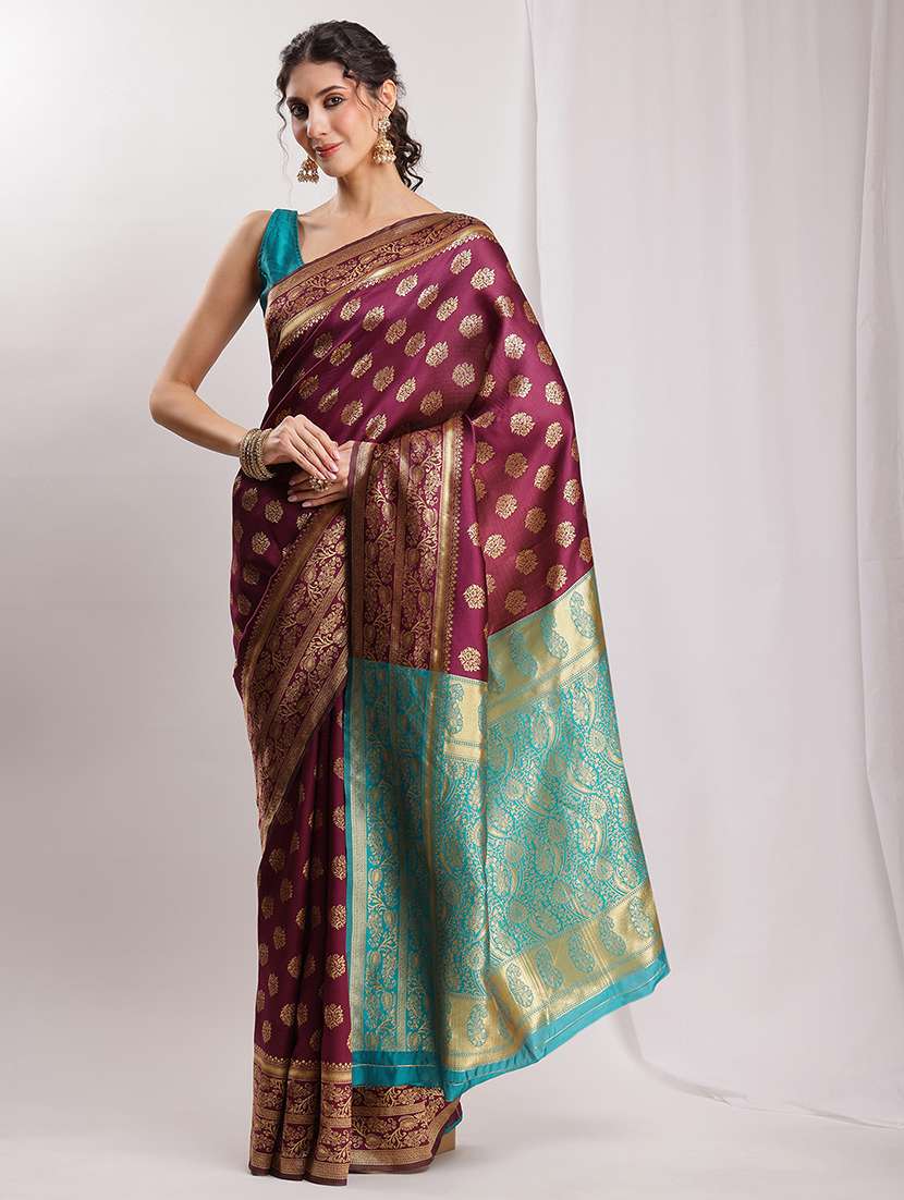 women self design banarasi saree with blouse - 22144636 -  Standard Image - 3
