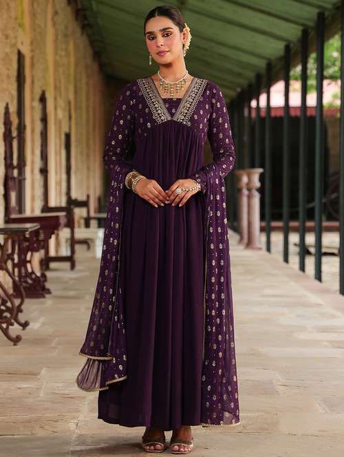 women embroidered long sleeve kurta dupatta set - 22144653 -  Standard Image - 0