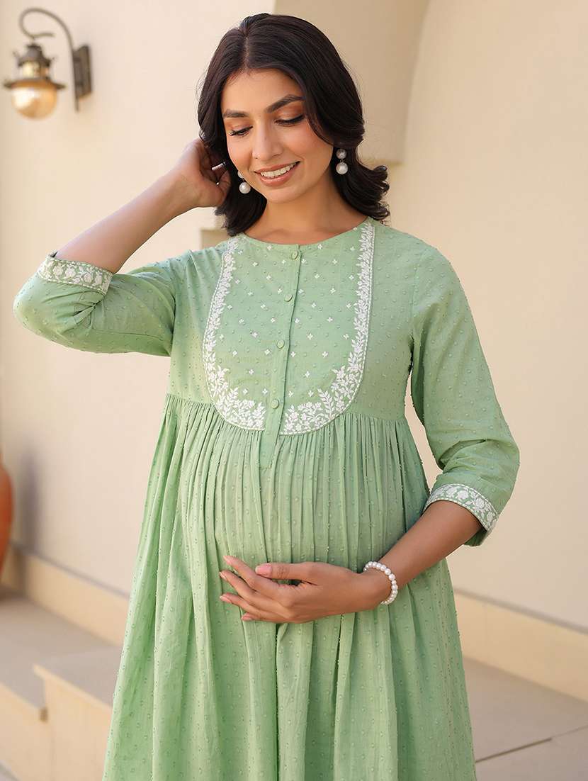 women embroidered three quarter sleeve kurta palazzo set - 22144880 -  Standard Image - 3