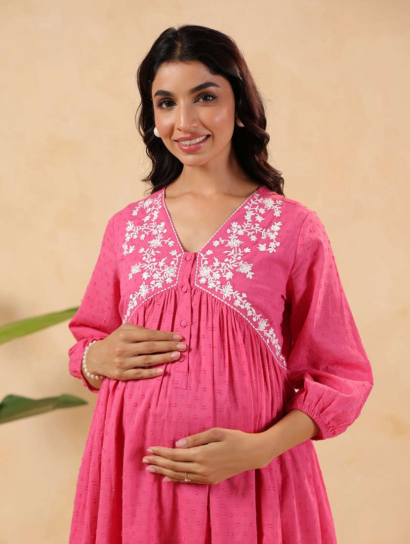 women embroidered puff sleeve kurta palazzo set - 22144881 - Standard Image - 3