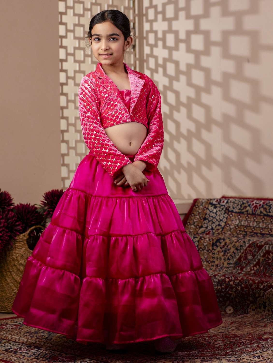 girls self designed lehenga and choli  set - 22144891 -  Zoom Image - 0