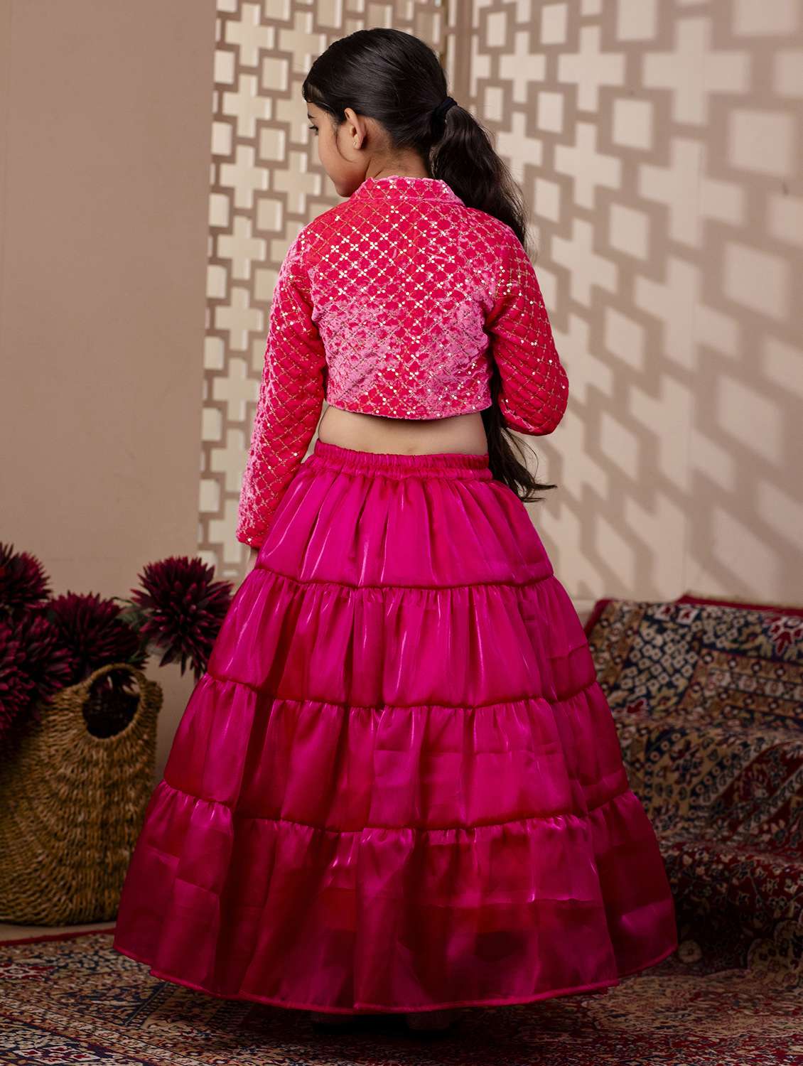 girls self designed lehenga and choli  set - 22144891 -  Standard Image - 3