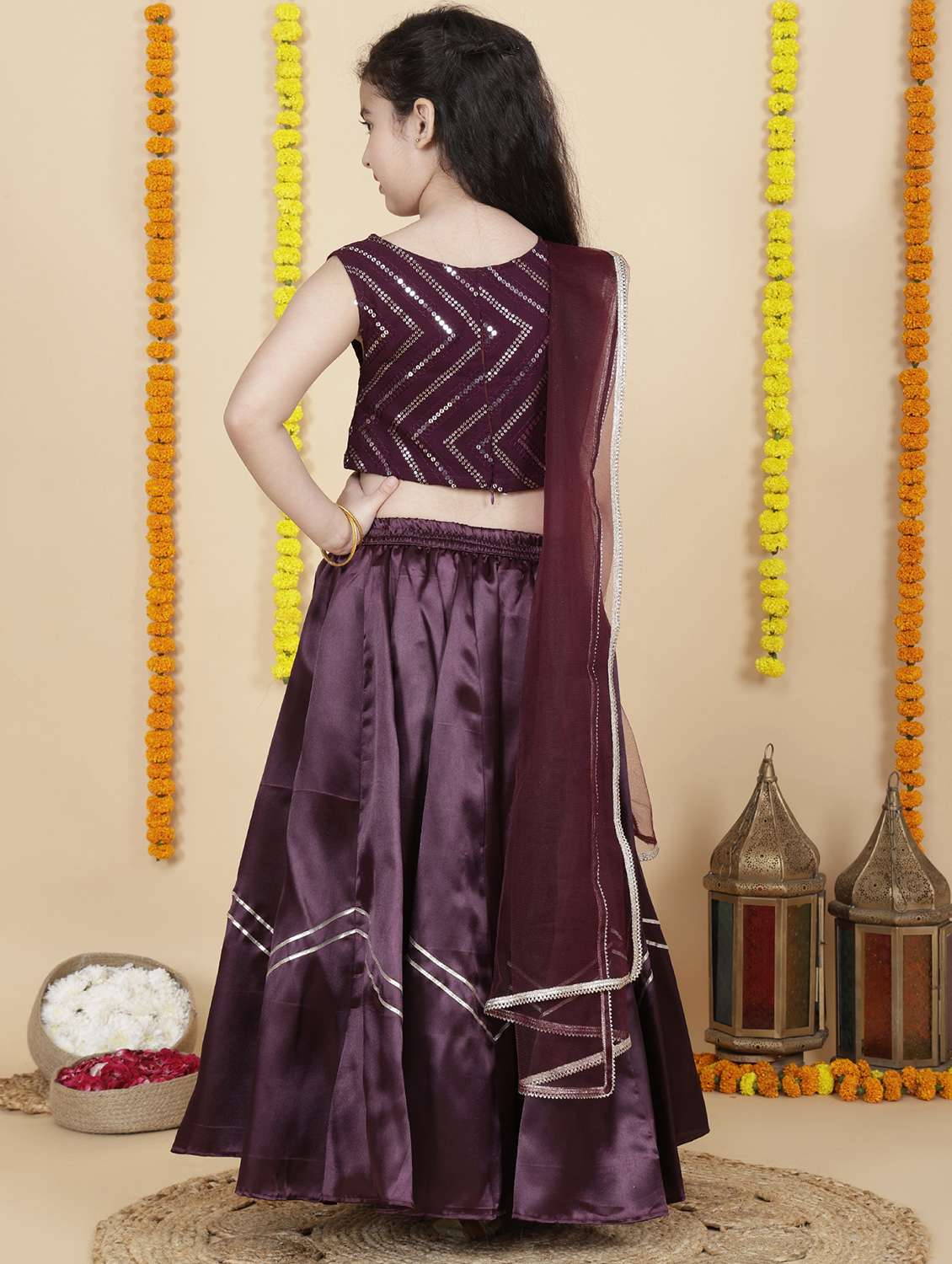 girls self designed lehenga and choli with dupatta - 22144893 -  Standard Image - 3