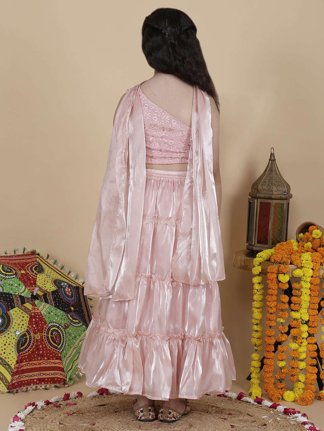 girls embroidered lehenga and choli with dupatta - 22144894 -  Standard Image - 3