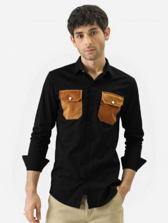 men solid long sleeve regualr fit casual shirt - 22144900 -  Zoom Image - 0