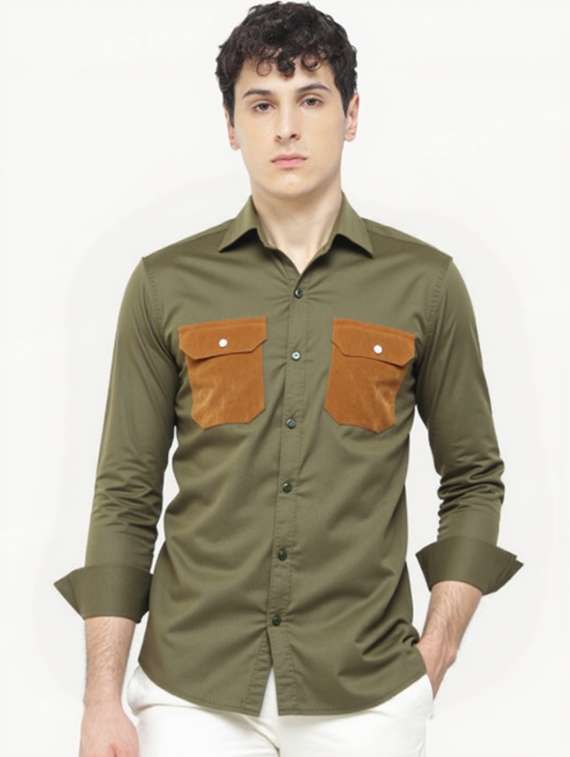 men solid long sleeve regualr fit casual shirt