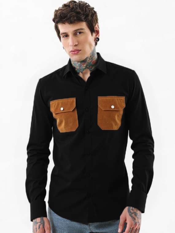 men solid long sleeve regualr fit casual shirt - 22144903 - Zoom Image - 0