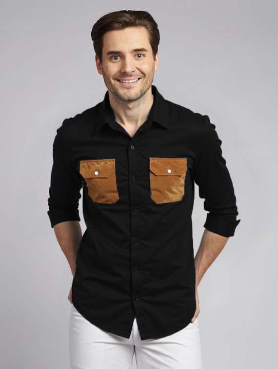 men solid long sleeve regualr fit casual shirt - 22144906 - Zoom Image - 0